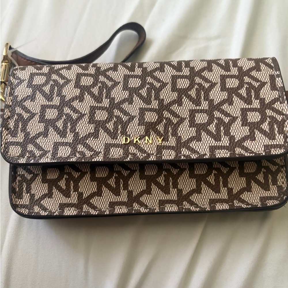 DKNY Brown Monogram Belt Bag